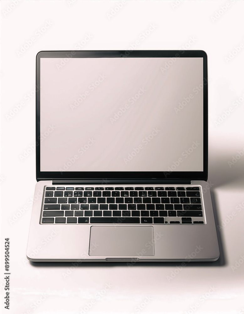 Laptop with blank empty white screen display mock-up, isolated on white background Laptop with blank empty white screen display mock-up, isolated on white background