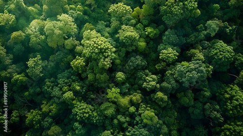 A lush green forest canopy background © Unsake