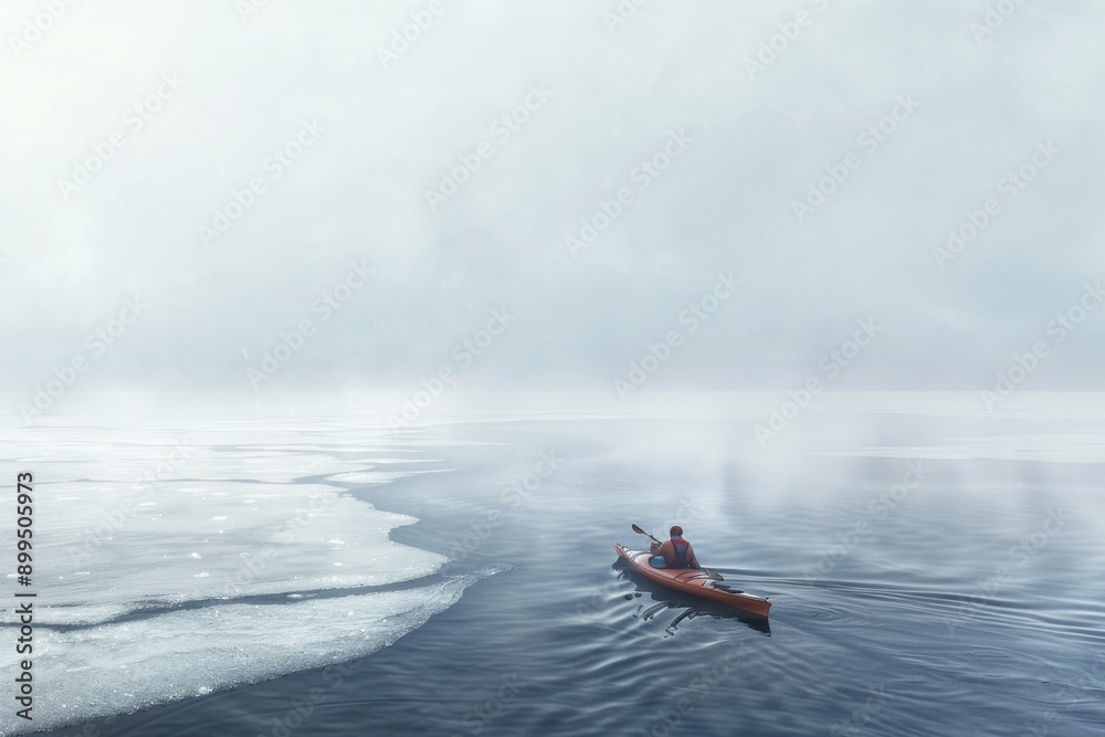 Fototapeta premium Holographic low-poly northen lake with forest landscape. Beautiful simple AI generated image in 4K, unique.
