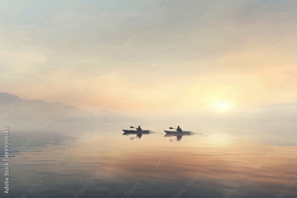 Holographic low-poly northen lake with forest landscape. Beautiful simple AI generated image in 4K, unique.