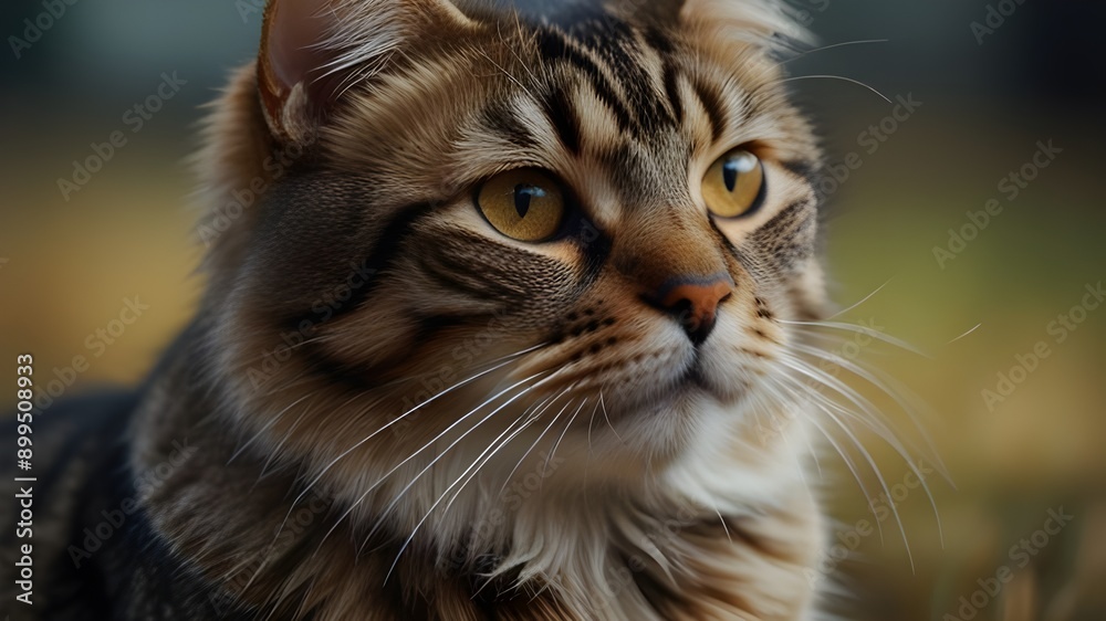 Fototapeta premium close up of a cat HD 8K wallpaper Stock Photographic Image
