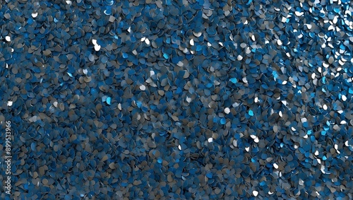 Blue confetti spread in uniform dense coverage pattern. photo