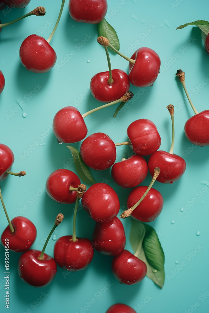 Cherry on color background. Cherry on color background.