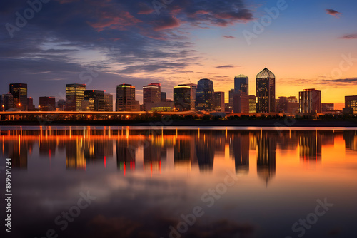 Twilight Triumph: A Reflective Exploration of The Edmonton Cityscape