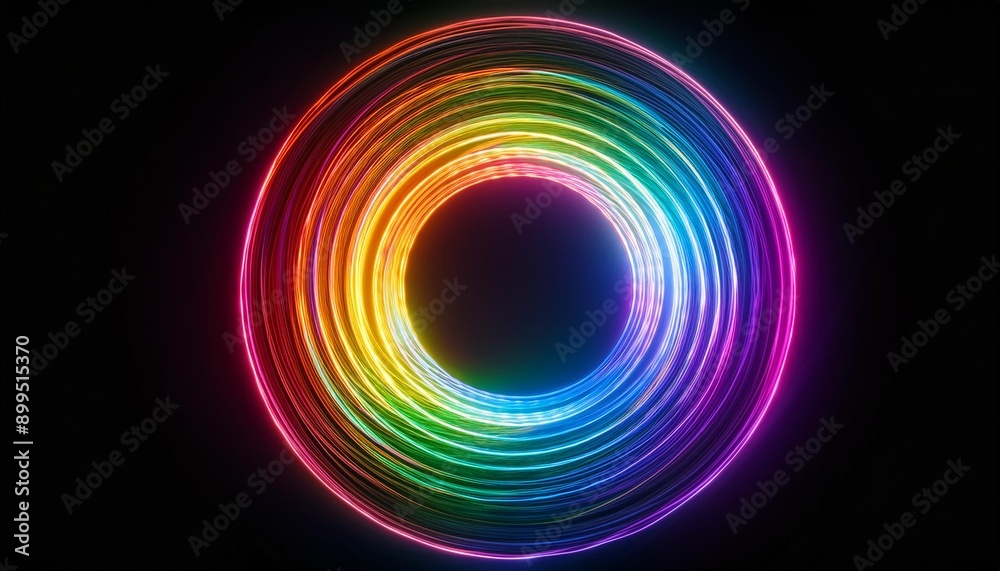 Colorful Whirl: Rainbow Art Sprite Sheet of Spinning Circular Light Colorful Whirl: Rainbow Art Sprite Sheet of Spinning Circular Light