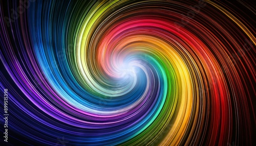 Colorful Whirl: Rainbow Art Sprite Sheet of Spinning Circular Light