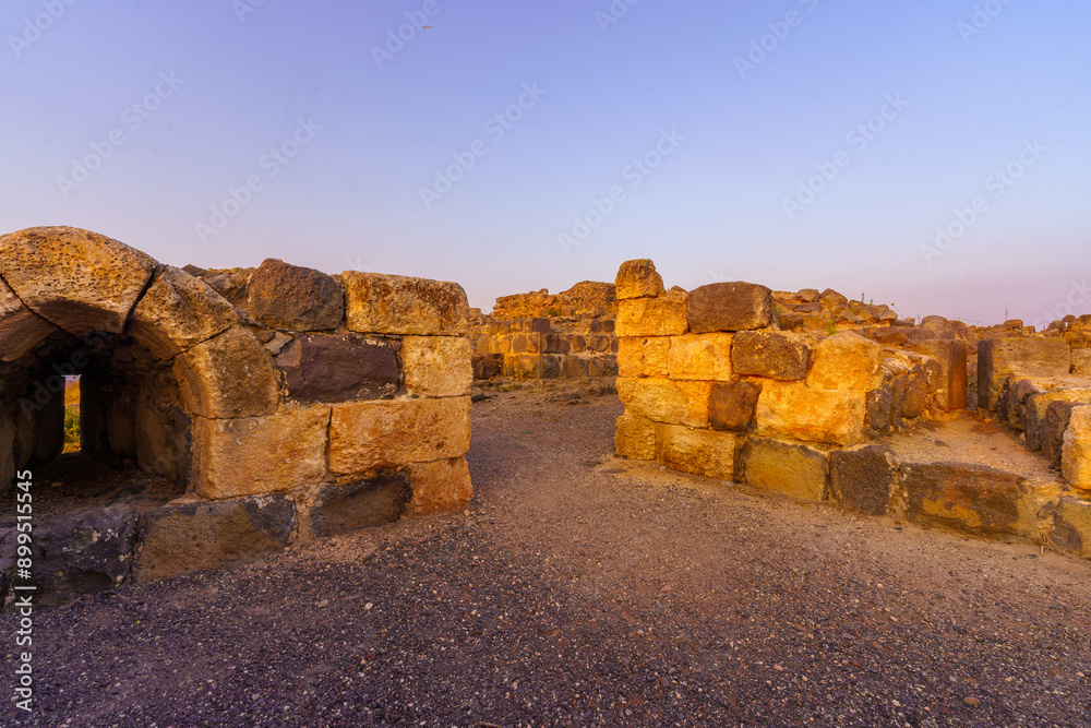 Sunrise view of the crusader Belvoir Fortress