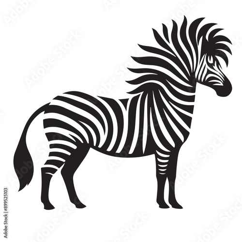 zebra Silhouette vector white back ground