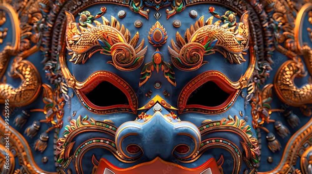 Elaborate Traditional Mask with Ornate Design Elaborate Traditional Mask with Ornate Design
