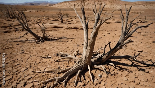 Concetto di cambiamento climatico, desertificazione del suolo, siccità distruzione del suolo