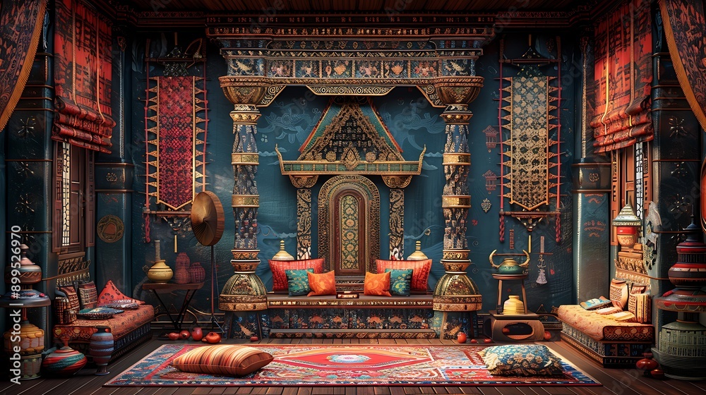 Fototapeta premium Luxurious Traditional Interior with Ornate Decor