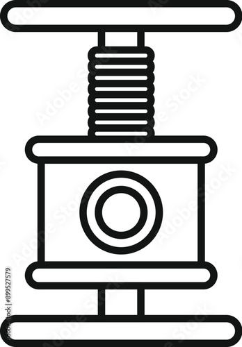 Simple line icon of a cat tree with a scratching post and a platform