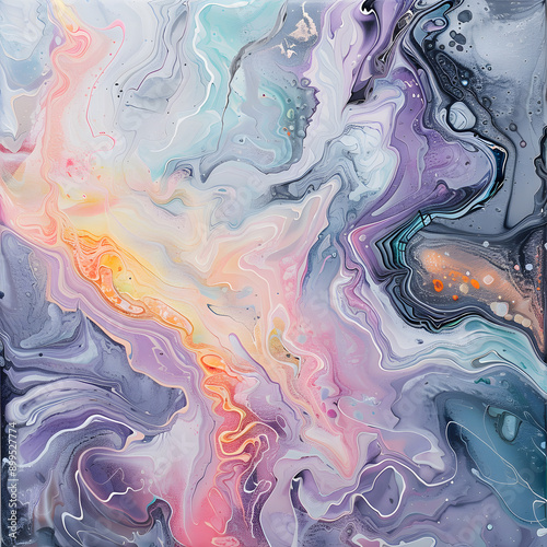 a painting of a colorful liquid liquid