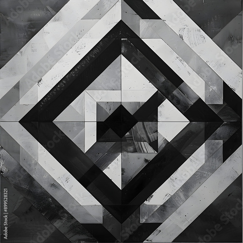 a black and white photo of a square pattern