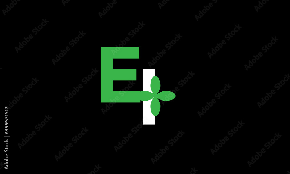EI Leaf Logo Initial Green Nature EI Leaf Logo Initial Green Nature