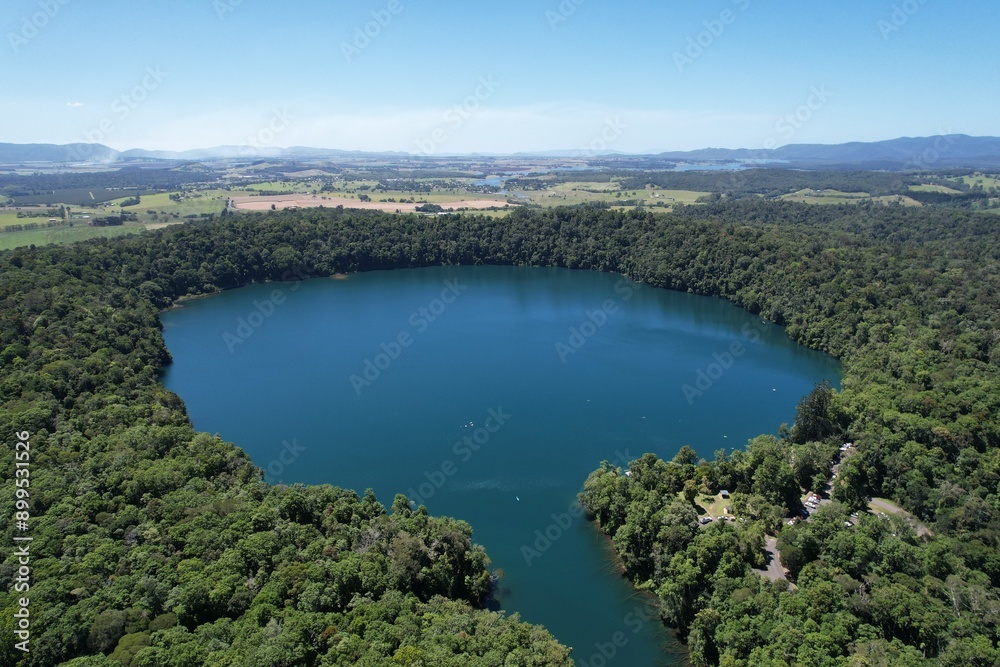 Fototapeta premium Aerial photo of Lake Eacham Queensland Australia