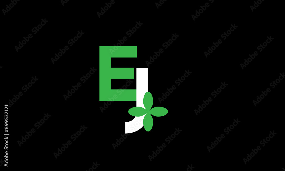 EJ Leaf Logo Initial Green Nature EJ Leaf Logo Initial Green Nature