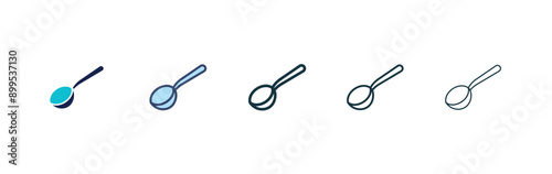 Spoon vector icon set in solid style.