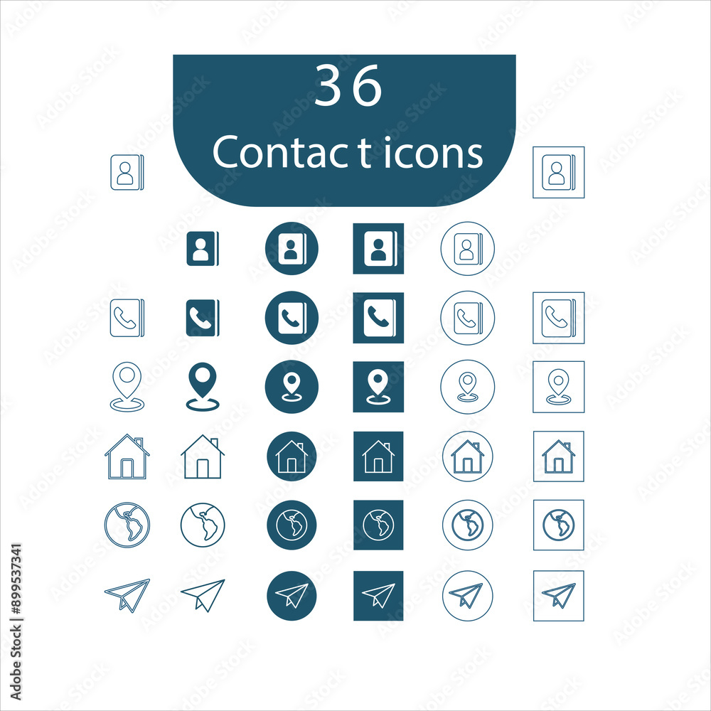 Business card icon set, contact information icon, Vector illustration Business card icon set, contact information icon, Vector illustration
