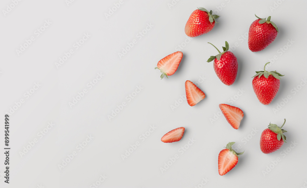 Strawberry slice on white background Strawberry slice on white background