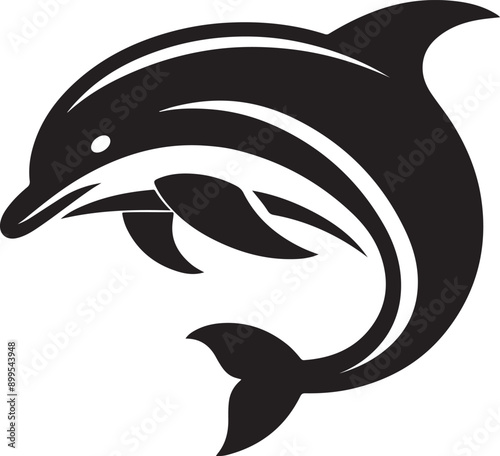 Dolphin Silhouettes. dolphin silhouette vector illustration. Dolphin silhouette - marine mammal. Bottlenose dolphin