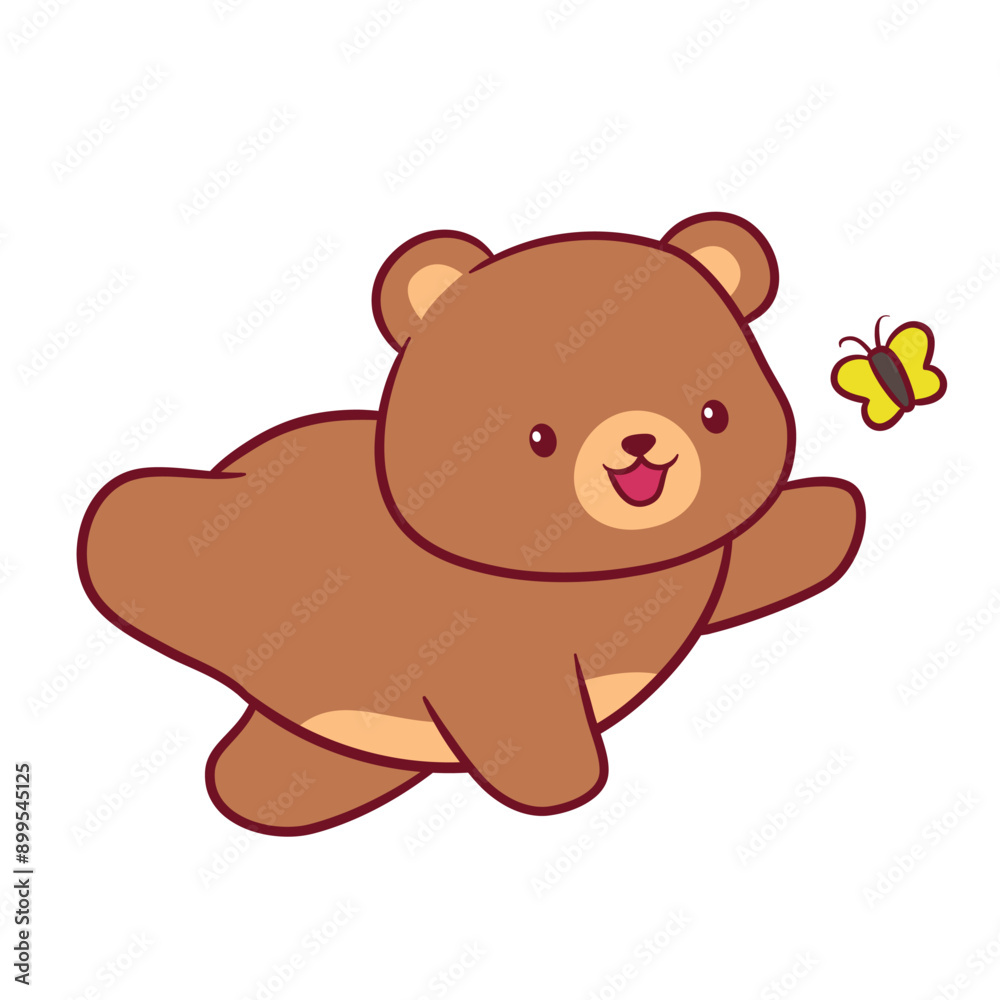 Adorable cute Bear Cartoon celebrating perfect for mercendhise printing purposes Adorable cute Bear Cartoon celebrating perfect for mercendhise printing purposes
