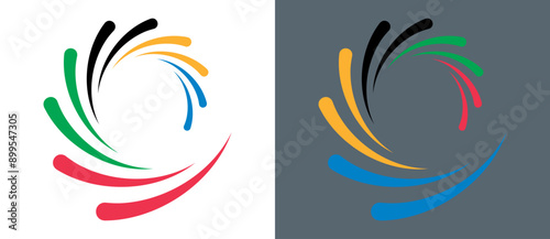 Colorful Olympic Games background or banner. Olympic modern lines with 5 correct colors.