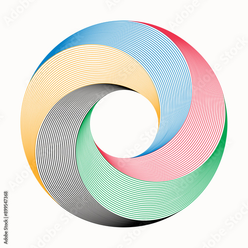 Colorful Olympic Games background or banner. Olympic modern lines with 5 correct colors.
