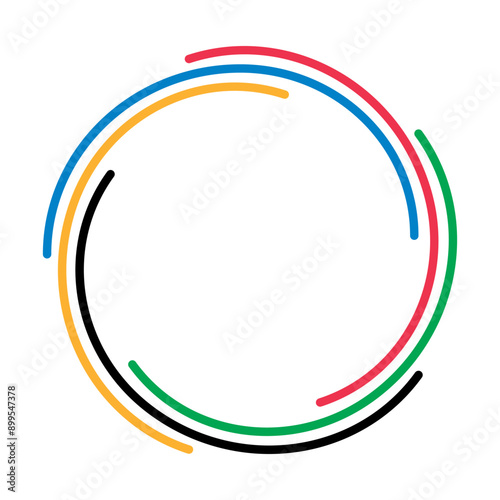 Colorful Olympic Games background or banner. Olympic modern lines with 5 correct colors.