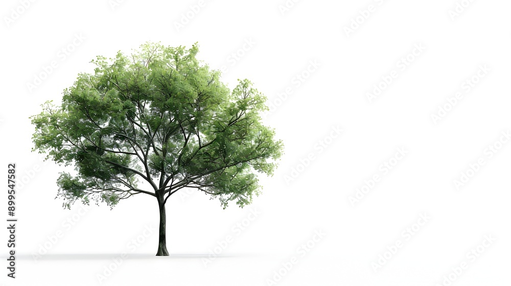 Lush and Verdant Beech Tree on Pristine White Background Lush and Verdant Beech Tree on Pristine White Background