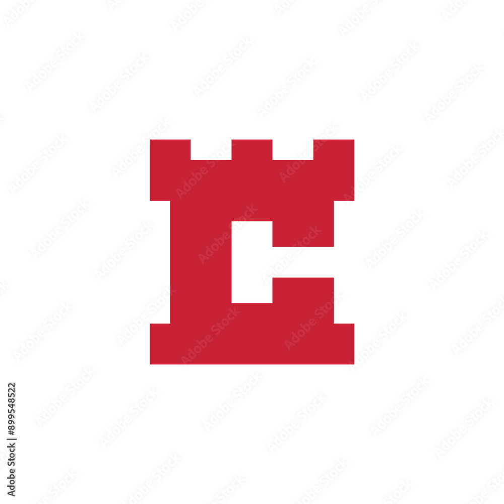 Obraz premium Castle Letter C Logo design vector template