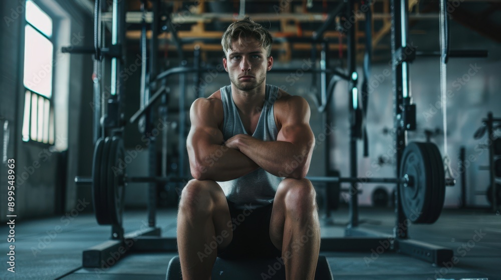 the muscular man in gym the muscular man in gym