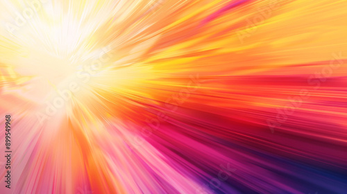 A mesmerising abstract image of bright light rays in vibrant colors stretching outward, evoking a sense of speed, motion, and dynamic energy.