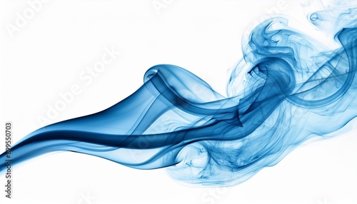 Ethereal Drift: Isolated Blue Smoke Swirls"