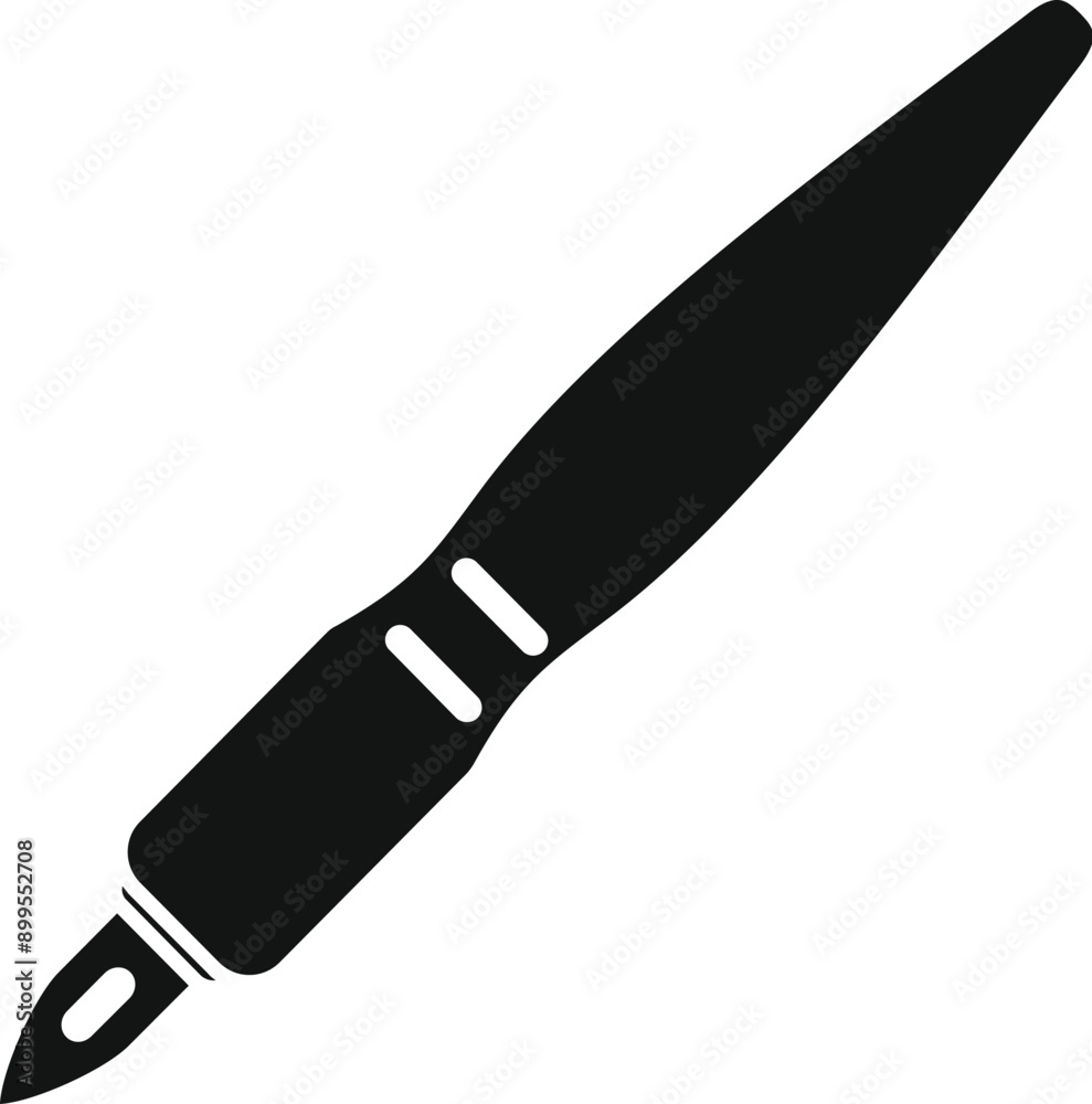 Black icon of a scalpel, showing the sharp blade used by surgeons for medical operations Black icon of a scalpel, showing the sharp blade used by surgeons for medical operations