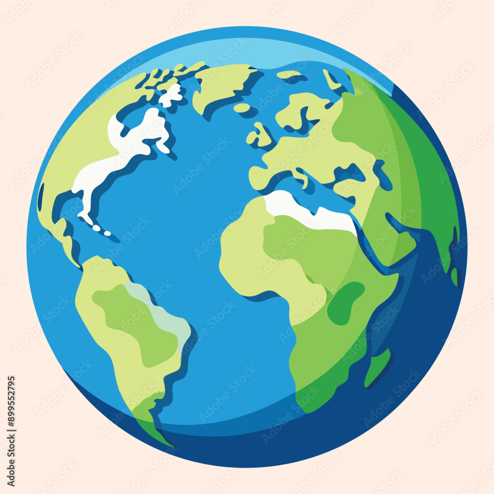 Earth Globe Vector Illustration, World map in a globe shape isolated on a white background Earth Globe Vector Illustration, World map in a globe shape isolated on a white background