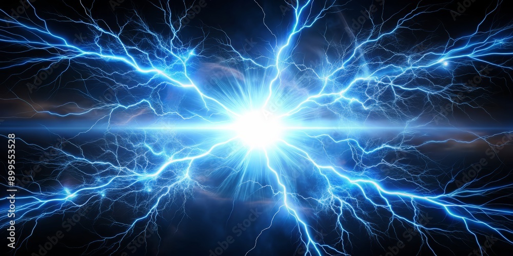 Electrical spark flashes brightly in a dark background, illuminating the surrounding air with a burst of blue and white energetic light, highlighting power and energy. Electrical spark flashes brightly in a dark background, illuminating the surrounding air with a burst of blue and white energetic light, highlighting power and energy.