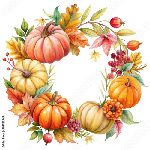 Transparent Watercolor Floral Wreath PNG