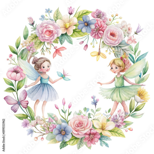 Transparent Watercolor Floral Wreath PNG