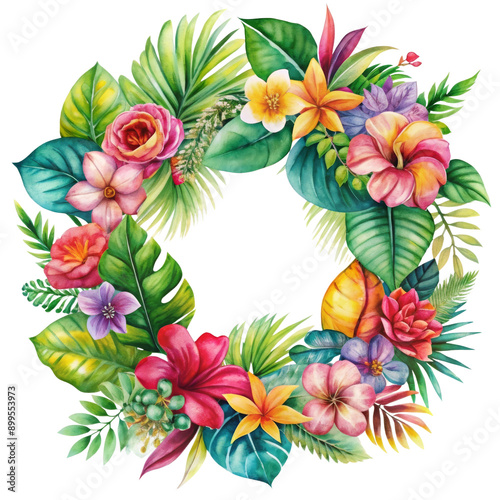 Transparent Watercolor Floral Wreath PNG