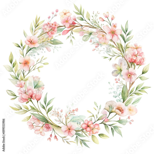 Transparent Watercolor Floral Wreath PNG