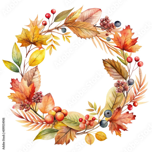 Transparent Watercolor Floral Wreath PNG