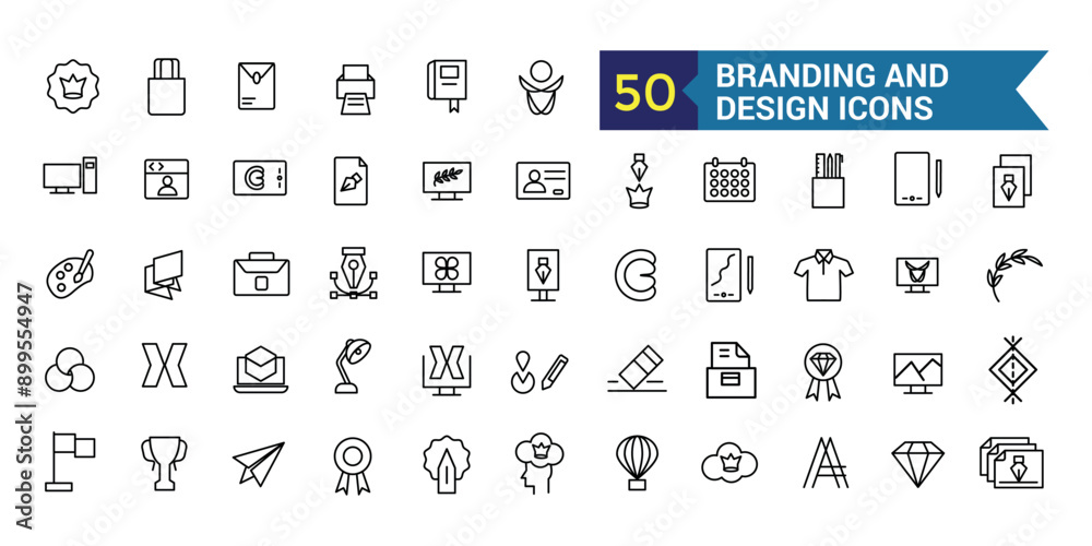 Branding and design line icon set. Outline icon collection. Editable vector stroke. Branding and design line icon set. Outline icon collection. Editable vector stroke.