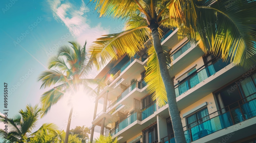 Fototapeta premium Real estate investment in hospitality properties includes hotels, resorts, and vacation rentals.