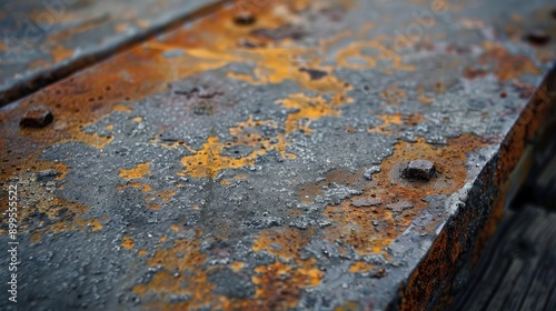 Steel close up on concrete surface photo