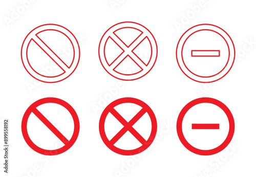 Stop prohibited icon vector set. Red not allowed symbol Free Download Stop prohibited icon vector set. Red not allowed symbol - GFXLoad