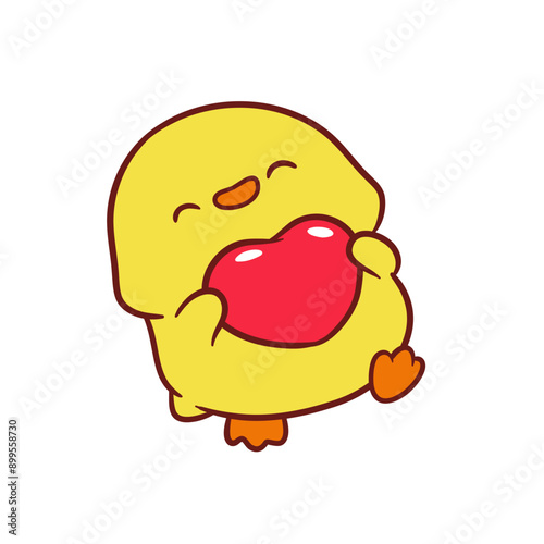 Adorable cute chick cartoon celebrating perfect for t-shirt printing, stickers, screen printing, totebags