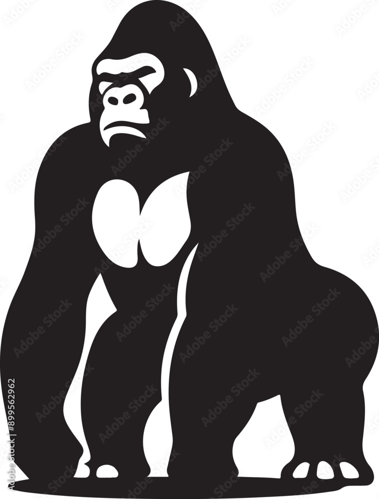 Gorilla Silhouette Vector Illustration. Vector Illustration of Gorilla Silhouette. gorilla primate wildlife king powerful mammal strong character Gorilla Silhouette Vector Illustration. Vector Illustration of Gorilla Silhouette. gorilla primate wildlife king powerful mammal strong character