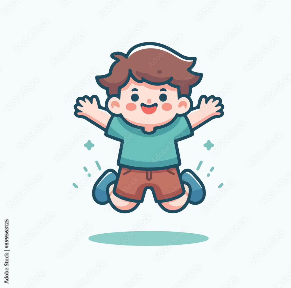vector image of a child jumping happily vector image of a child jumping happily