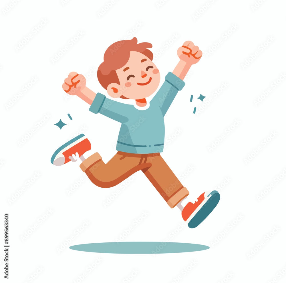vector image of a child jumping happily vector image of a child jumping happily